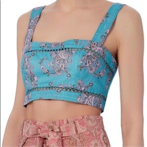 Zimmermann Realm Paisley Square Crop Top